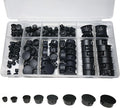 135Pcs 8 Sizes Nylon Plastic Hole Plugs 1/4" 5/16" 3/8" 1/2" 5/8" 3/4" 7/8" 1", Hole Plugs for Round Holes, Screw Hole Covers, Base Plugs, Furniture & Cabinet Hole Cap - Black
