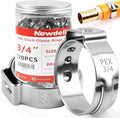 Newdeli 120pcs 3/4 inch Pex Crimp Rings Stainless Steel PEX Clamps Single Ear Hose Clamps Pex Fittings Cinch Pinch Clamp for Pipe Tubing Plumbing