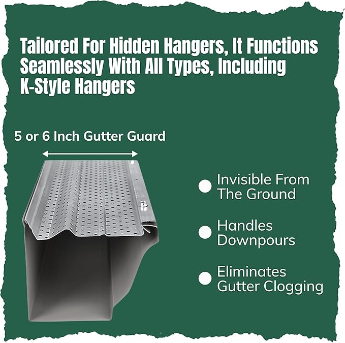 A-M Gutter Guard – Premium Heavy-Duty Aluminum Leaf & Debris Protection, Lifetime Quality (6 Inch - 11.5 Feet, Mill Finish) - DIY Easy - Made in The USA