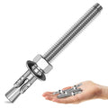 Mywish 1/4 x 3 Inch Wedge Anchors, 10Pcs 304 Stainless Steel Industrial 1/4 Heavy Duty Industrial Masonry Wdege Anchor Bolts for Brick Cement and Concrete, Bright Finish