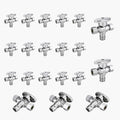 20-Pack GUOFIS PEX-A Angle Stop Valve with Dual Compression Outlet,1/2" PEX-A Expansion Inlet x (3/8" x 3/8") Outlet Shut-off Valves(1/4 Turn,Chrome)(VALVE128-20Pack)