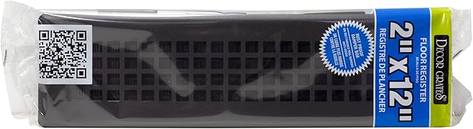 Decor Grates LTH212-BLK Lattice Floor Register, 2x12 Inches, Black