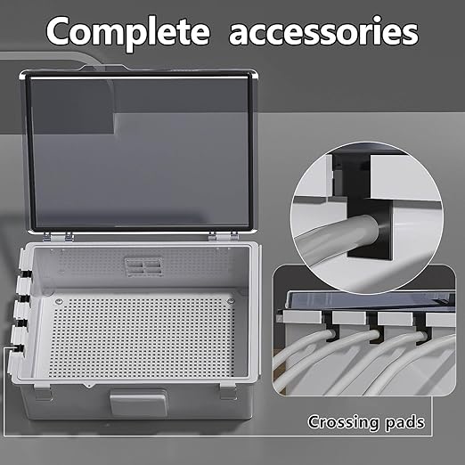 ABS Electrical Junction Box, Ventilated Design, Cable Grommets, IP65 Waterproof Enclosure, Indoor/Outdoor Use with Mounting Panel .(Clear Cover, 13.8"x9.7"x5.9")
