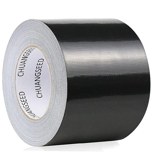 CHUANGSEED Black Wide Duct Tape,Heavy Duty Industrial Grade 3 inches x 55 Yards (164 ft), Waterproof, Strong, Flexible, No Residue, for Crafts & Home Improvement