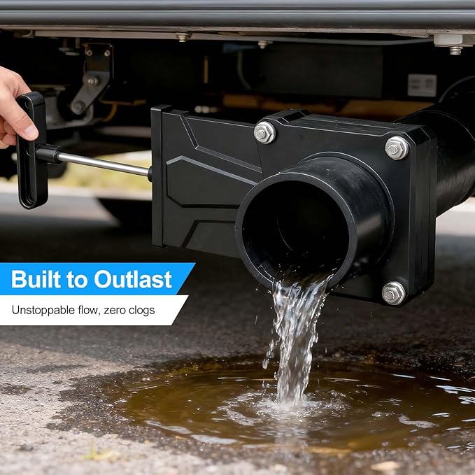 3" RV Waste Dump Gate Valve Body Black/Grey Tank Sewer Drain Knife Valve Plumbing Replacement for Campers Trailers Motorhomes