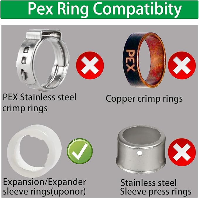 WHK 10 packs Pex-A Copper Stub Out Elbows with Wall Flange 1/2" x 6"