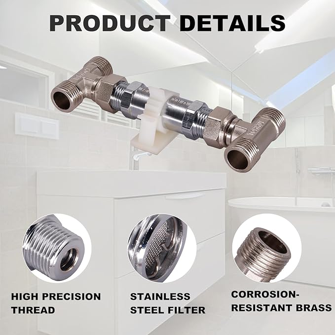 Sensor Valve Kit for Instant Hot Water Recirculating Pump Bypass Valve Upgraded Brass Versions Includes Valve & 2 PEX Supply Lines Compatible With 500800 500805 Replace Swivel Joints 367010 595926