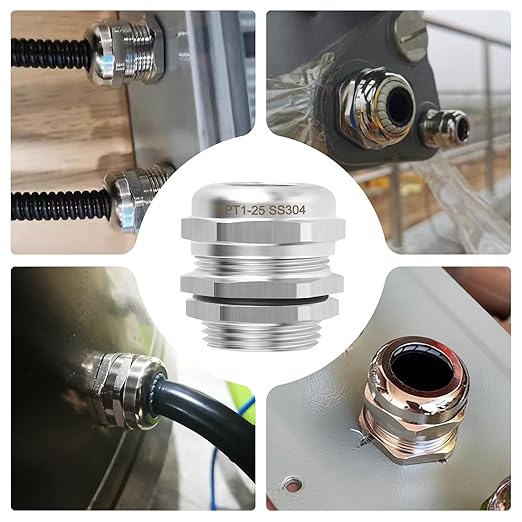 1pcs 1"NPT Stainless Steel Cable Gland, Metal Waterproof Cable Gland, Adjustable Cable Gland Protectors 18-25mm