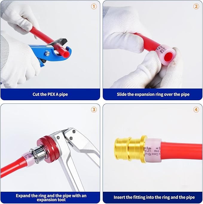 (Znkiok® 10Pack) Pex-A Fittings,3/4"x1/2" PEX-A Coupling Heavy Duty Brass Expansion PEX-A Fittings, NSF/ANSI 61, ASTM F1960 Certified,Long Service Life,Lead-Free Brass.