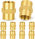 10-PCs HeSun Brass Pipe Fitting, 3/8" NPT Female x 3/8" NPT Female Hex Pipe Adapter