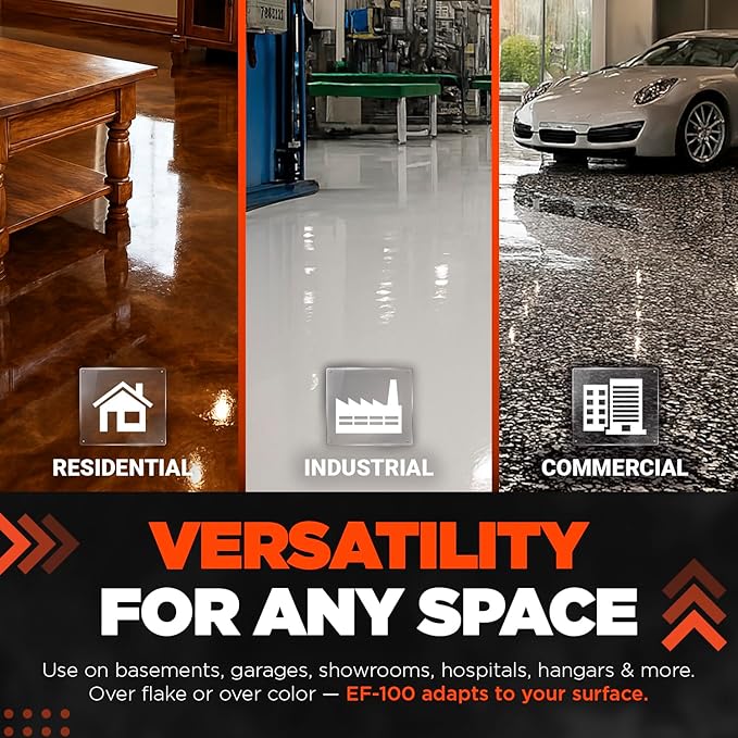 Clear Epoxy Resin Coating for Floors & Counter Tops, 100% Solids, Self Leveling - 3 Gallon Kit