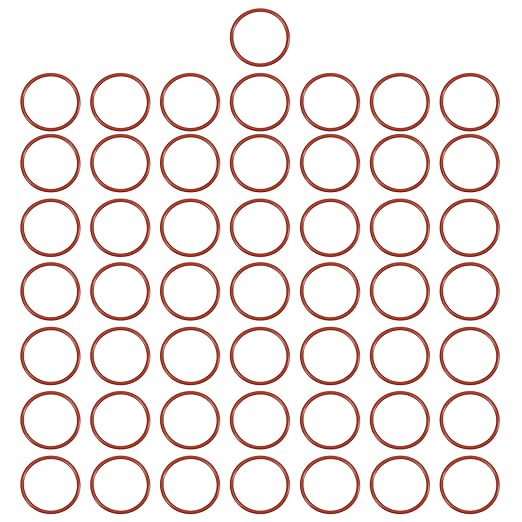 MECCANIXITY Silicone O-Ring 27mm ID 31mm OD 2mm Width Metric VMQ Sealing Gasket Replacement 50A Durometer for Plumbing Compressor Faucets Valves Repair (Red, Pack of 50)
