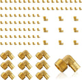 (100-Pack) PEX Fittings, Pex 3/4" x 1/2" Male Threaded NPT Elbow Adapter, Brass Crimp Fittings, for PEX Tubing Pipe Plumbing, ASTM F1807(PEX1807101-100Pack)