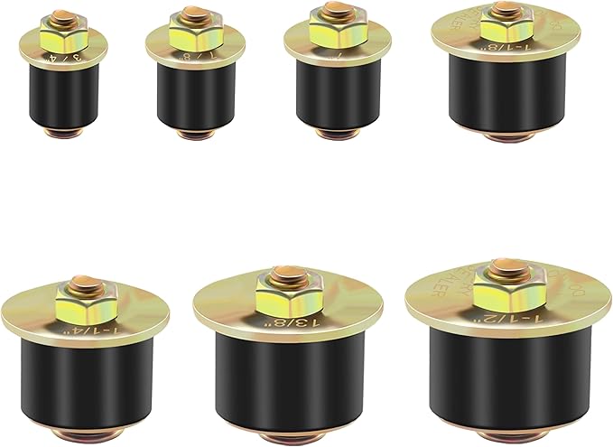 Siptenk Freeze Rubber Expansion Plug, 7 Sizes 3/4" 7/8" 1" 1-1/8" 1-1/4" 1-3/8" 1-1/2" Automotive Rubber Expandable Freeze Plugs for Engine