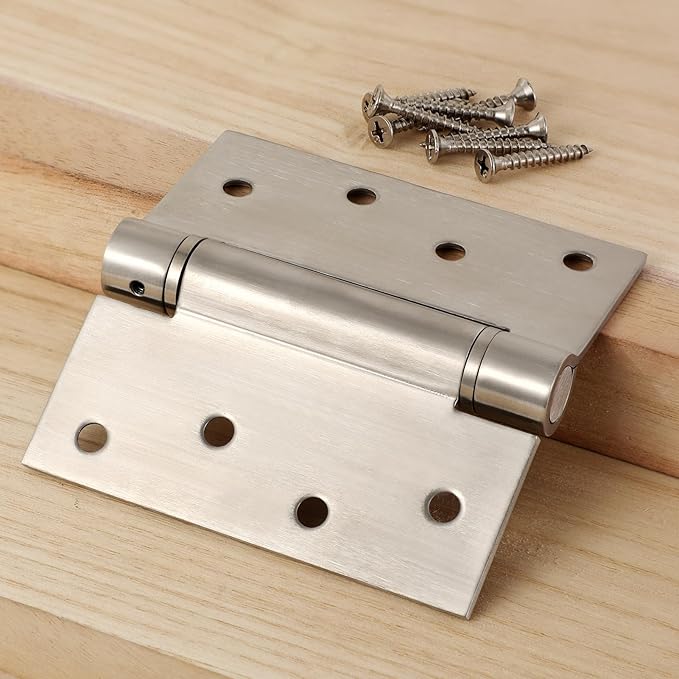 Self Close Door Hinges, 3 Pack 4 inch Self Closing Hinge 304 Stainless Steel Spring Hinge with Square Corners Heavy Duty Adjustable Tension Self Closing Hinges for Doors