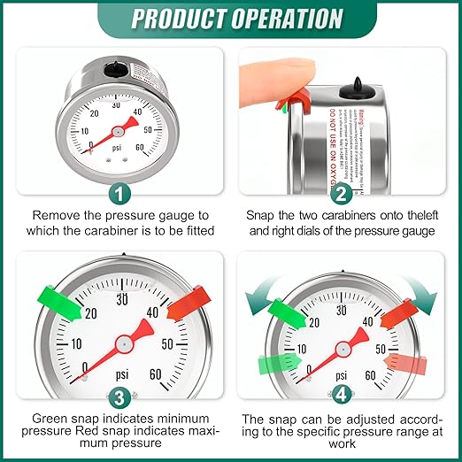 0-60PSI Stainless Steel Glycerin Filled Fuel Pressure Gauge 1.5" Dial Size, 1/8" NPT Back Mount, with 3/8" Barb Fuel Line Pressure Adapter, for Water, Oil, Air, Pressure Test