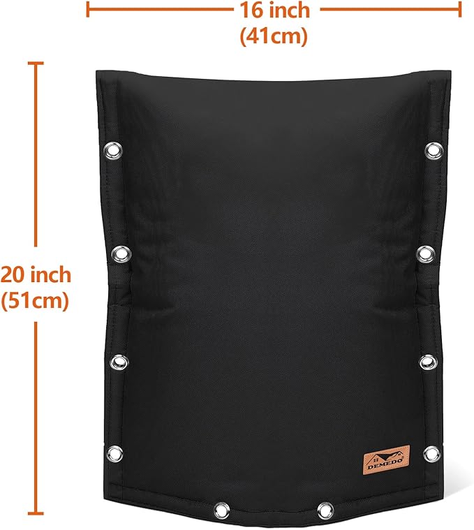 Backflow Preventer Insulation Cover - 3 Way Opening Pipe Insulation Cover for Irrigation Valve, Sprinkler Cover for Outside - Winter Freeze Protection Backflow Cover - 16" W x 20" H, Black