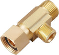 Lead-Free 1 PCS Brass Angle Stop Add-A-Tee Valve 3/8" Female by 3/8 Inch by 1/4-Inch Male T Extender Water Compression Easy Connect Tee (Pack of 1)