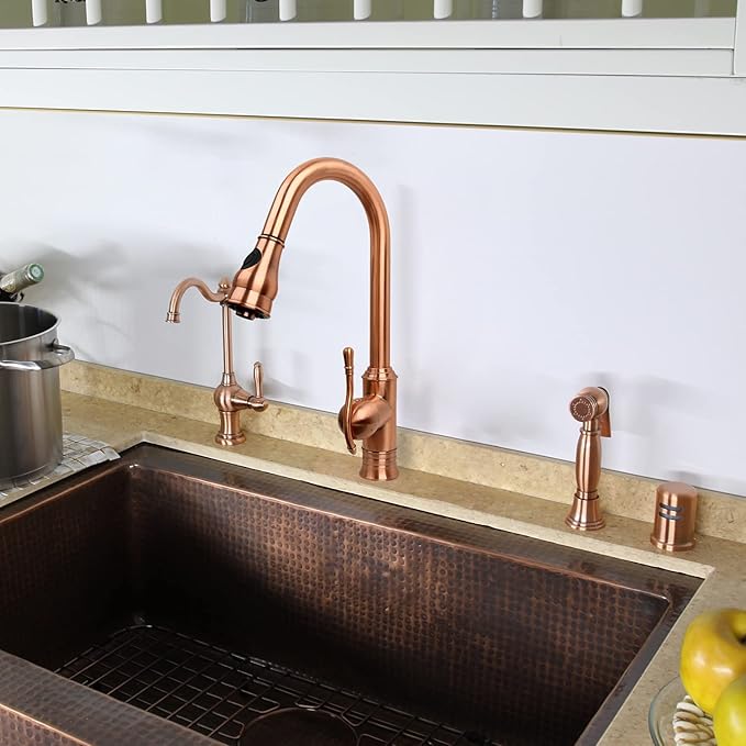 Akicon Copper Kitchen Dishwasher Air Gap Cap, Copper Air Gap Cover for Replacement(AK106AC)