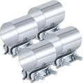 1.75 Inch Exhaust Clamp,1 3/4 Inch Butt Joint Exhaust Muffler Pipe Band Clamp Sleeve Coupler Stainless Steel(4 Pcs)