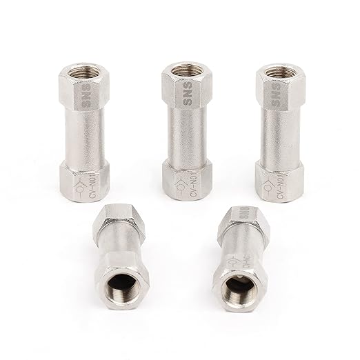SNS Check Valve Non-Return Valve 1/8''NPT Female Threaded One-Way Valve (5 PCS) CV-N01