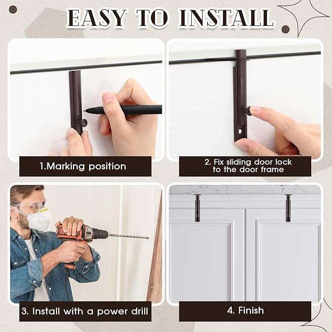 Lothee 4 Pcs Solid Brass Surface Bolt Door Slide Bolt Door Latches for Top of Slide Latch Lock(3'',Oil Rubbed Bronze)