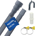 13 FT Washing Machine Drain Hose, Flexible Dishwasher Drain Hose Extension Kit, Universal Washer Drain Hose, Corrugated Washer Hose with 1 Adapter, 2 Hose Clamps, 1 U-Bend Hose Holder