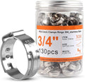 130PCS Stainless Steel Single Ear Hose Clamps 3/4 Inch PEX Cinch Clamps for Pex Tubing Pipes Fitting Connections(3/4)