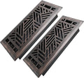 4x10 Inches 2 Pack Heavy Duty Walkable Floor Register Easy Adjust Air Supply Lever Floor Vents - Brooklyn Design - Vent Cover for Home Floor - Oil Rubbed Bronze