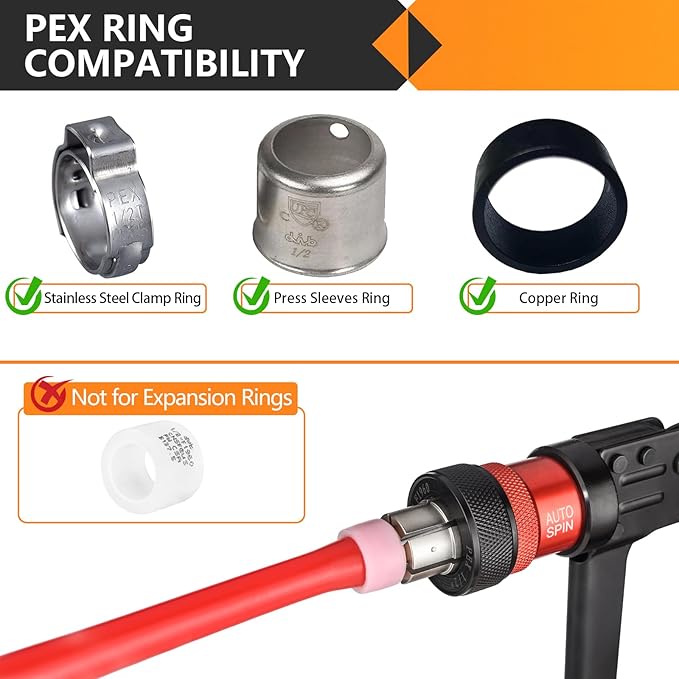 50-Pack HeSun PEX Fittings, 3/4"x3/4"x3/4" Pex Tee, Brass Crimp Fitting for Pex Pipes, ASTM F1807(PEX1807071-50)