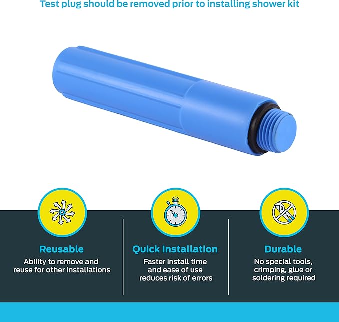 Sharkbite 1/2 Inch MNPT Bathroom Shower Test Plug, 25828Z