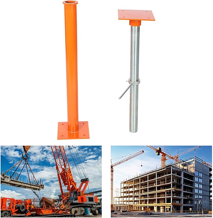 Adjustable Jacking Post, Jack Column Load-Bearing Capacity 12000 Lbs with 8.66 x 8.66 Inch Base Support Beam Basement Jack for Construction, Bridge Construction
