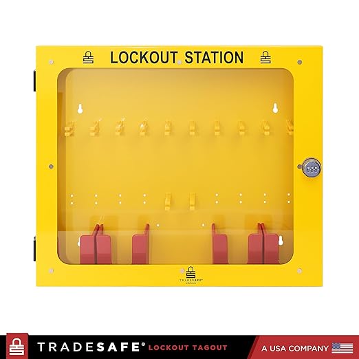 TRADESAFE Lockout Tagout Station, Lock Out Tag Out Station Unfilled - No Loto Devices Included, Wall Mount Loto Kit Cabinet, Lockout Station 22-1/2 x 18 x 3 inches