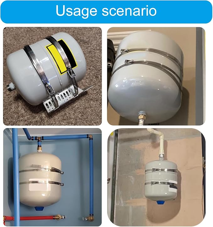 Safe and Practical Expansion Tanks Wall Mounted for Residential Water Heaters with Sturdy Metal Eartuquakes Straps