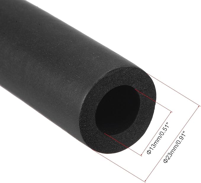 uxcell Foam Tubing for Handle Grip Support, Pipe Insulation, 14mm ID 24mm OD 1m Length Black