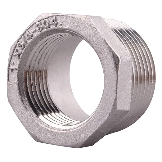 Stainless Steel Reducer Hex Flush Bushing, 1" NPT Male 3/4" NPT Female,Reducing Adapter Cast Pipe Fitting