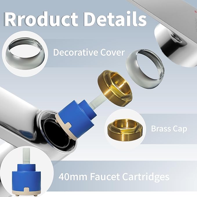 40mm Faucet Cartridge,CUPC/NSF Certification,Single Handle Ceramic Faucet Cartridges,Compatible with Bath,Tub and Kitchen Faucet Cartridge Replacement