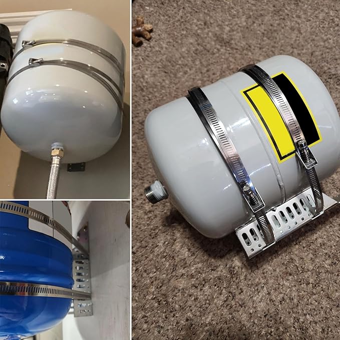 Safe and Practical Expansion Tanks Wall Mounted for Residential Water Heaters with Sturdy Metal Eartuquakes Straps
