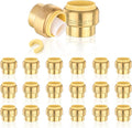 HeSun 20-Pack Pushfit Plug (End Cap), 1-Inch Push to Connect Plumbing Fittings with Disconnect Clip, Brass Push-fit Fittings for PEX, Copper, CPVC, PE-RT Pipes