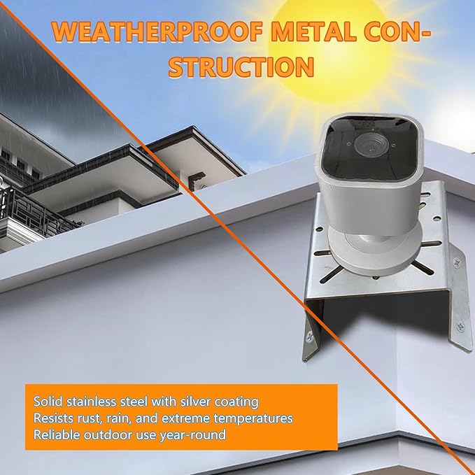 2 Pack Corner Wall Mount Bracket for Security Cameras - Adjustable Metal Wall Bracket with Hardware Kit, Fit for CCTV, Solar Lights & Outdoor Use, Universal CCTV Mounting Kit (Silver)