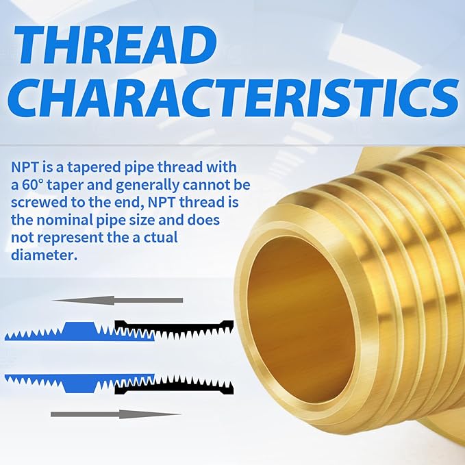 ChillWaves Brass Pipe Fitting, Reducer Adapter 1" NPT Female x 3/4" NPT Male Thread Adapter(3-PACK)