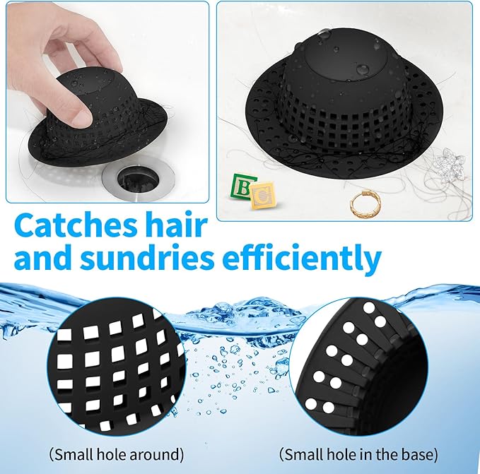 Shower Drain Hair Catcher Bathtub Drain Cover Shower Protector for Pop-Up & Regular Drains