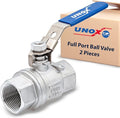 UNOX 2 1/2" NPT Full Port Ball Valve Two-Piece Body Design, Female Stainless Steel AISI304 Heavy Duty for Water Oil Gas Valve - 1000WOG Steam Ball Valve with Blue Locking Handles