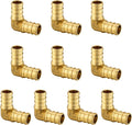 10 Pieces EFIELD Pex Brass Fittings 1/2 Inch Elbow, Barb Crimp Fittings, ASTM F1807,(PEX1807052)