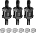 EVIL ENERGY 1/4'' (6mm) Check Valve, 3 Pcs Aluminum One Way Fuel Check Valve for Gasoline, Diesel & Coolant with Universal Hose Clamps, Black