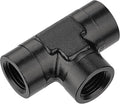 EVIL ENERGY 1/4 NPT Female Tee Fitting Adapter T Union Aluminum Black