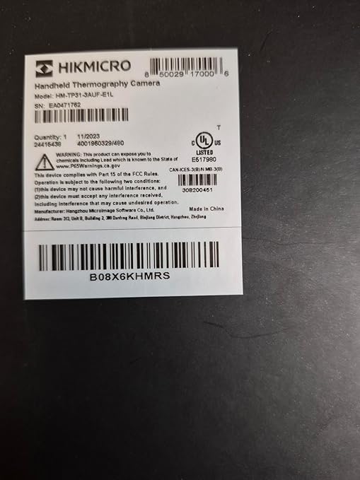 HIKMICRO E1L Thermal Imaging Camera with Laser Pointer, 240×320 Output, -4°F to 1022°F, 160x120 IR Resolution, 25Hz, <40mK, 350g Lightweight Handheld Thermal Imager with Professional PC Analysis