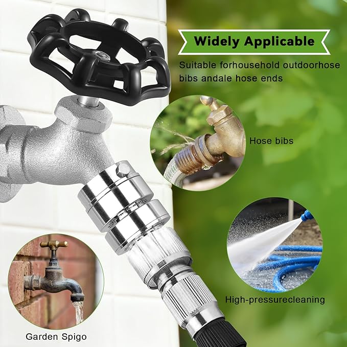 PK1390 Vacuum Breaker Replacement 1-1/16" Female Fine Thread, Self-Draining Anti-Siphon Device, Outdoor Faucet Adapter, Hose Bibb Backflow Preventer, Frost-Proof Silcock Valve Accessory