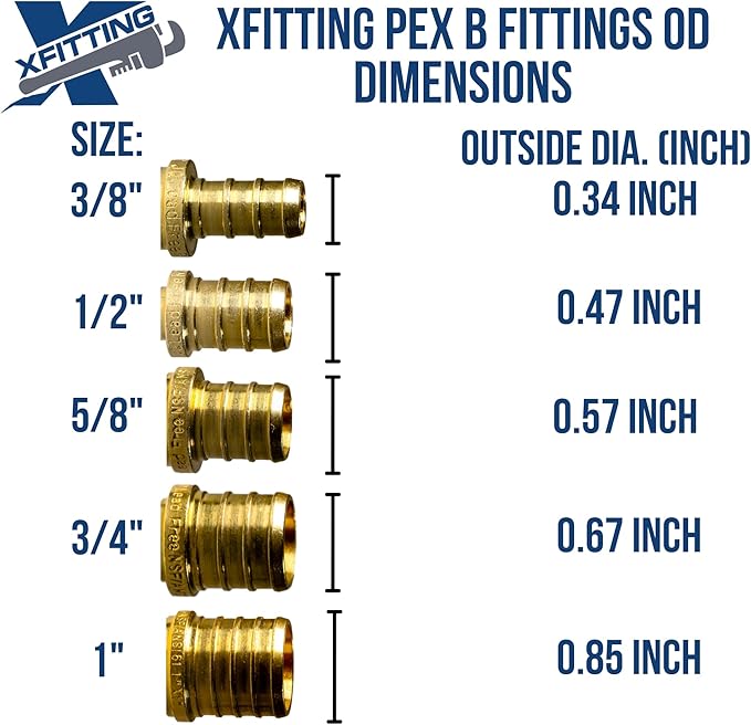 XFITTING 1/2 inch Pex x 3/4 inch Female NPT Adapter, 23-4-4=25X, 25 Pieces