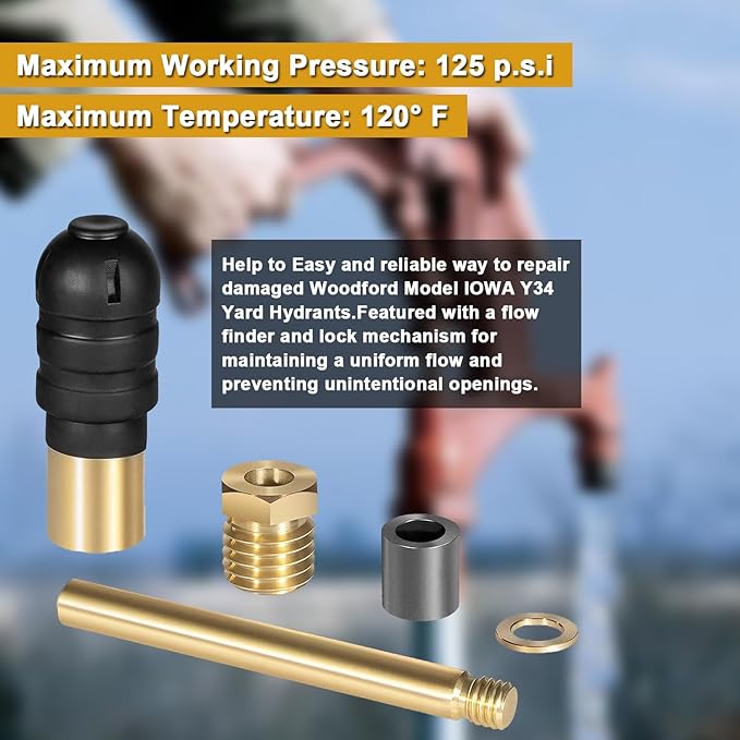 RK-Y34 Repair Kit Brass Hydrant Repair Tool for Woodford Model Iowa Y34 Yard Hydrant,for Models Y34LL-8/Y34-1/Y34-3/Y34-6-HN